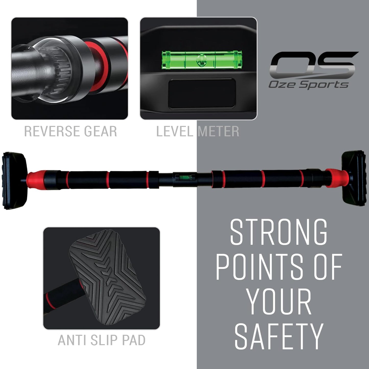 - Door Pull Up Bar | Doorway Chin Up Bar | Adjustable Width Locking Mechanism -