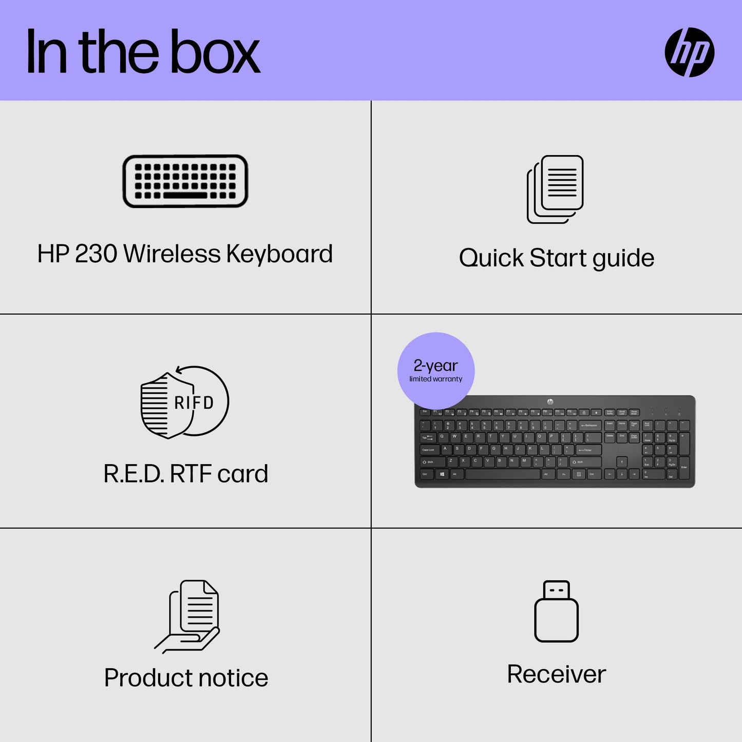 - HP 230 Wireless Keyboard -