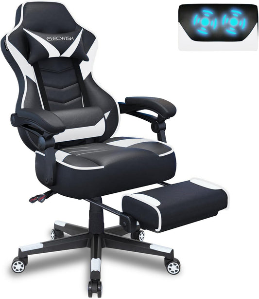 - Fullwatt Computer Gaming Chair | Footrest and Adjustable Arms | Reclining Swivel Chair -
