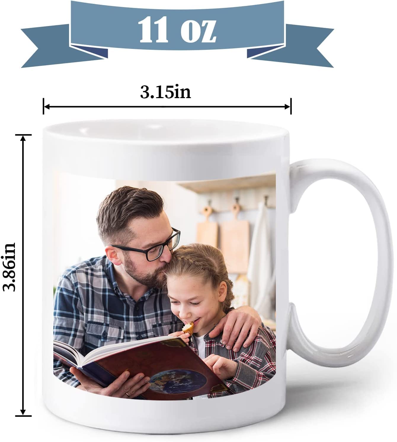 - UNIQUILLING Personalised Mug Print 2 Sides- Personalised Gift for Dad Fathers Day-Custom Mug -