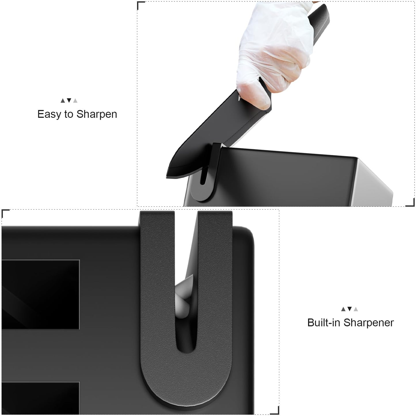 - Knife Set with Block | 14 Piece with Built-in Sharpener | Kitchen Knives for Chopping -