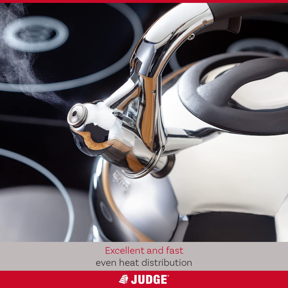 - Judge Large Stovetop Whistling Kettle | 3L | For Gas Stove or Induction Hob -