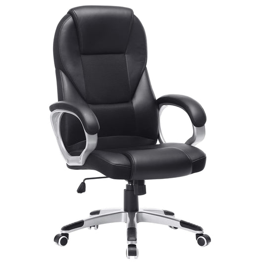 - SONGMICS Executive Office Chair | High Back | Height Adjustable | Ergonomic | Black | 73 x 70 x (112-122) cm -