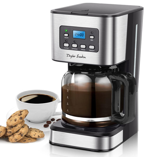 - Taylor Swoden Filter Coffee Machine | Drip Coffee Maker | Programmable 24hr Timer -