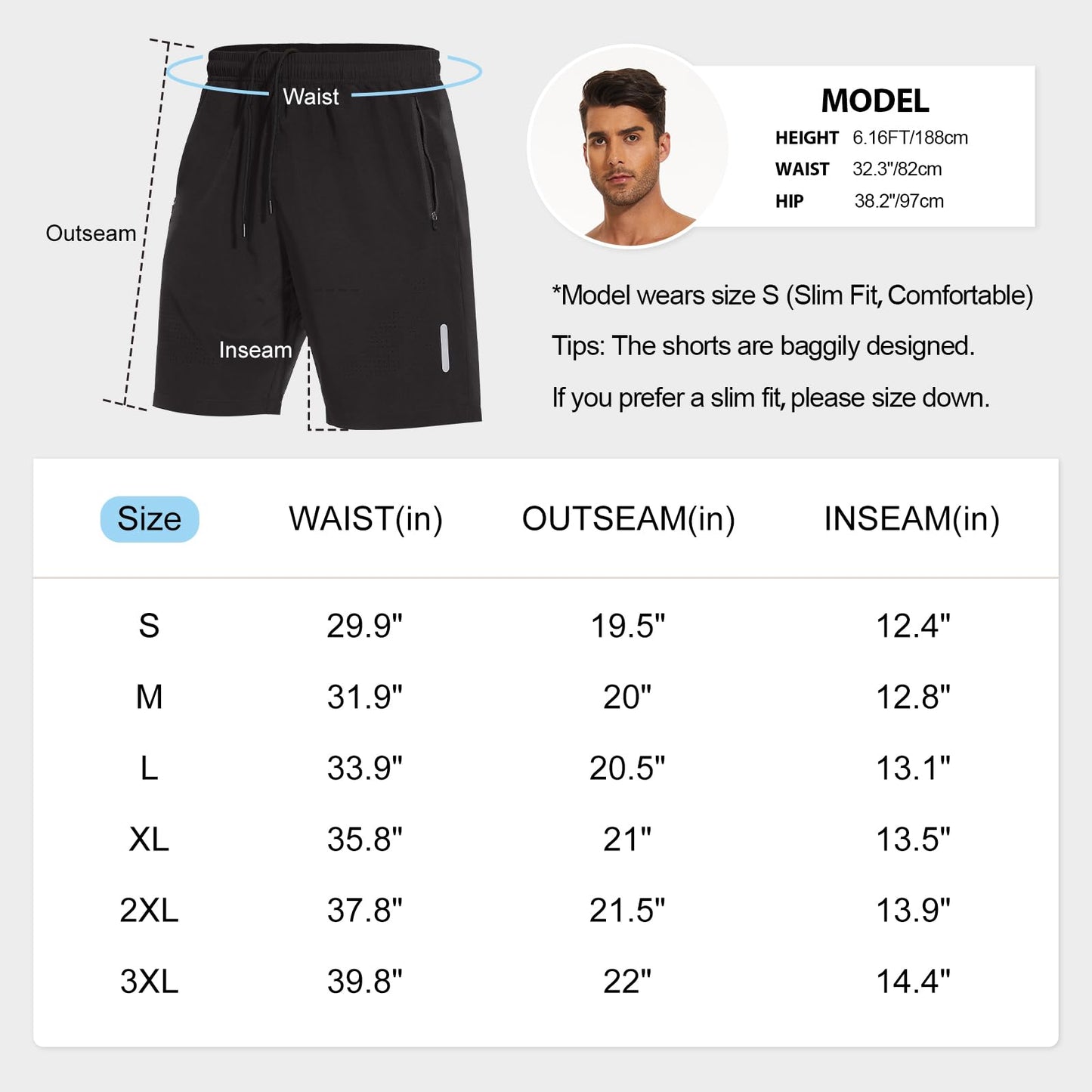 - YUTYTH Mens Gym Running Shorts Breathable Quick Dry 7" Gym Athletic Shorts with Zipper Pockets and Reflective Strip Black