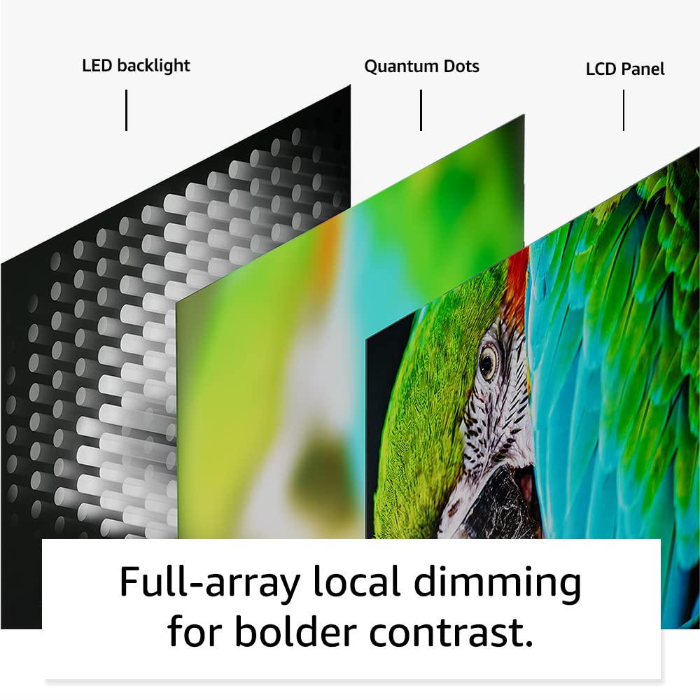 Amazon Fire TV 55-inch Omni QLED series 4K UHD smart TV, Dolby Vision IQ, local dimming, hands free with Alexa