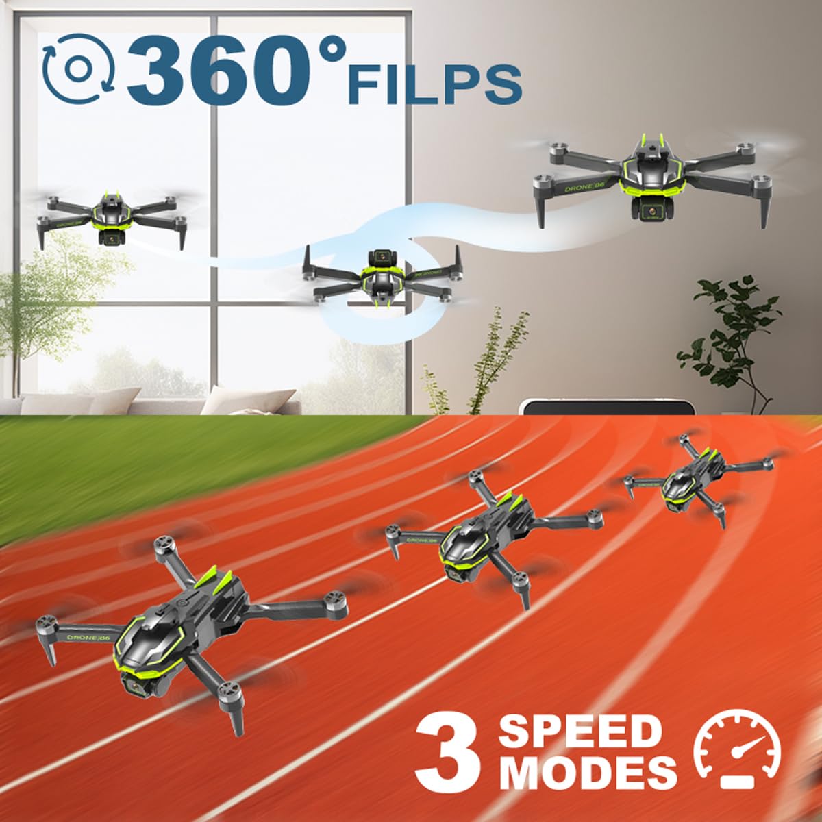 Brushless Motor Drone with Camera 1080P for Kids and Adults, RC Quadcopter Foldable FPV Drone for Beginners, Toys for Boys and Men Birthday Gifts