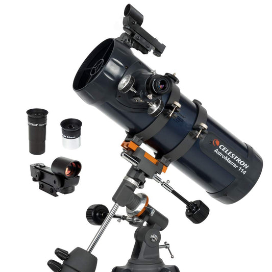Celestron 31042 AstroMaster 114EQ Newtonian Reflector Telescope, Dark Blue