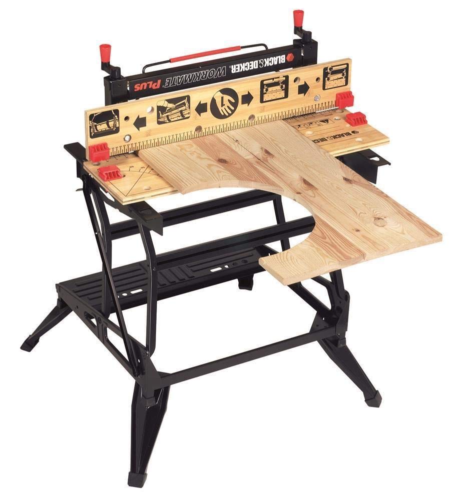 BLACK+DECKER Workmate Plus, Work Bench Tool Stand Saw Horse , Dual Height with Heavy Duty Steel Frame, WM825