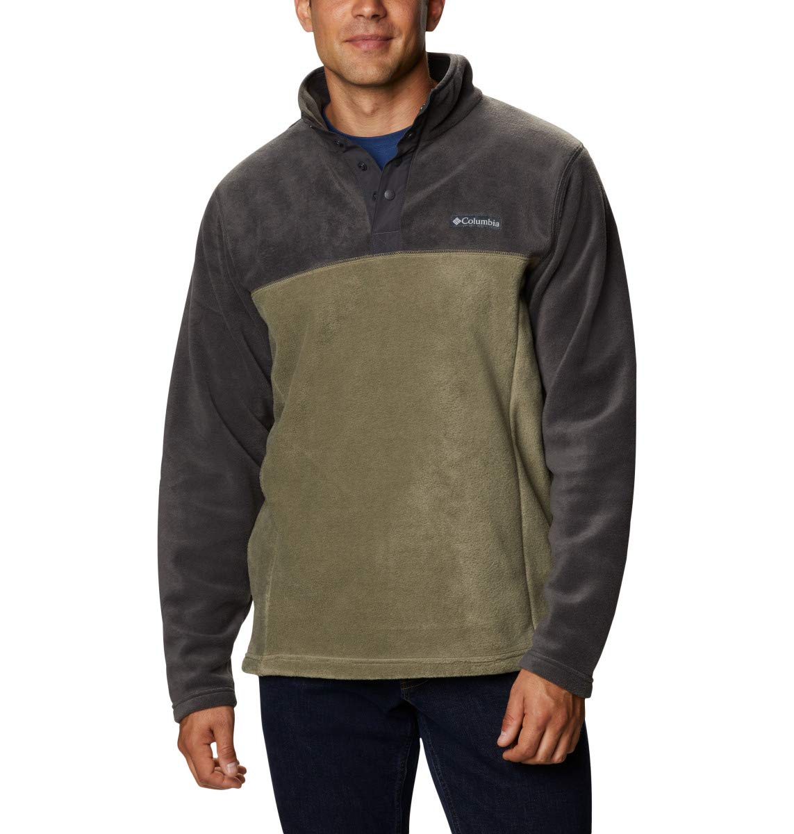 Columbia Men's Steens Mountain Half Snap Fleece Pull Over, Stone Green x Shark, Size M