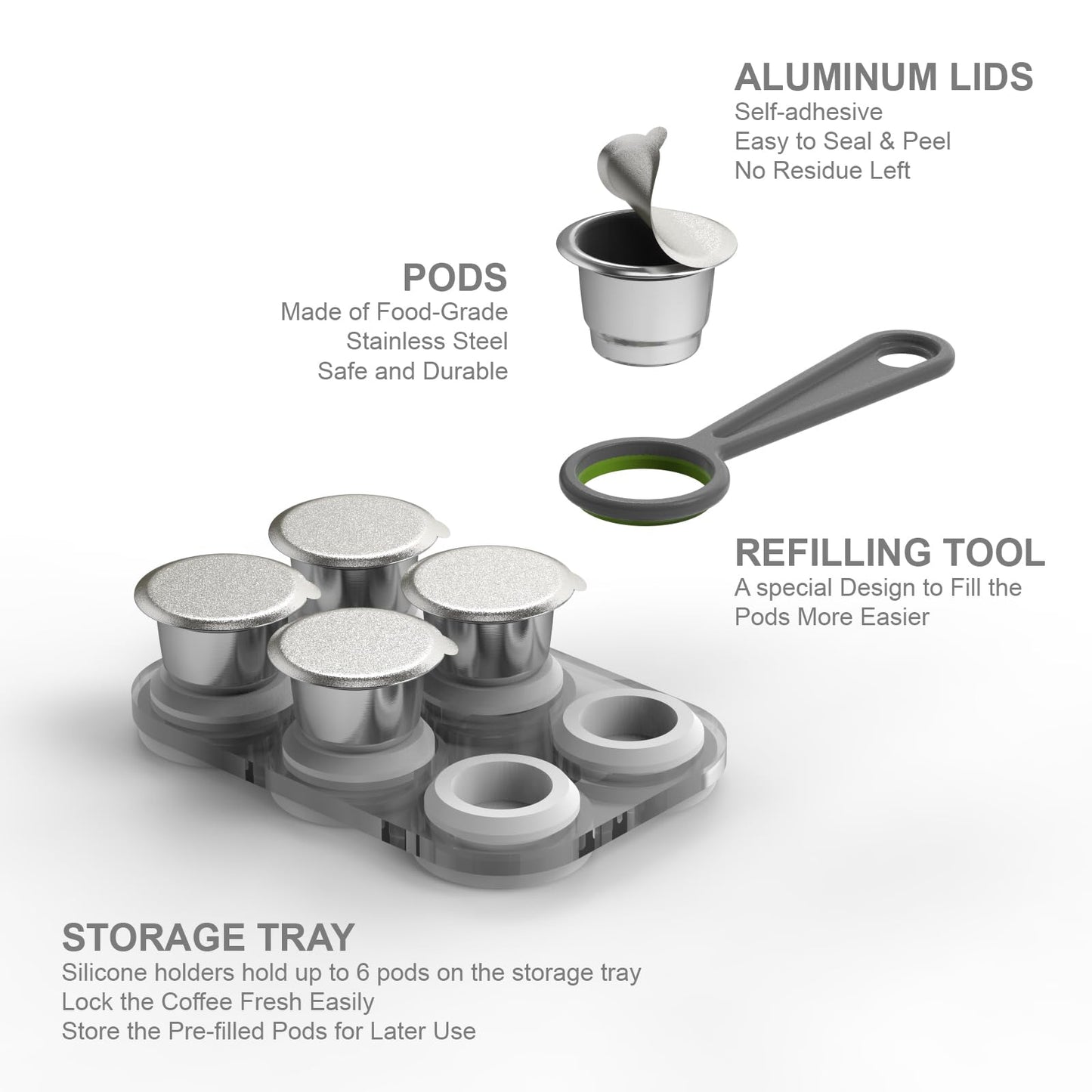 - Triplot Reusable Capsules for Nespresso OriginalLine | 6pcs Refillable Coffee Pods | Nespresso OriginalLine Machine -