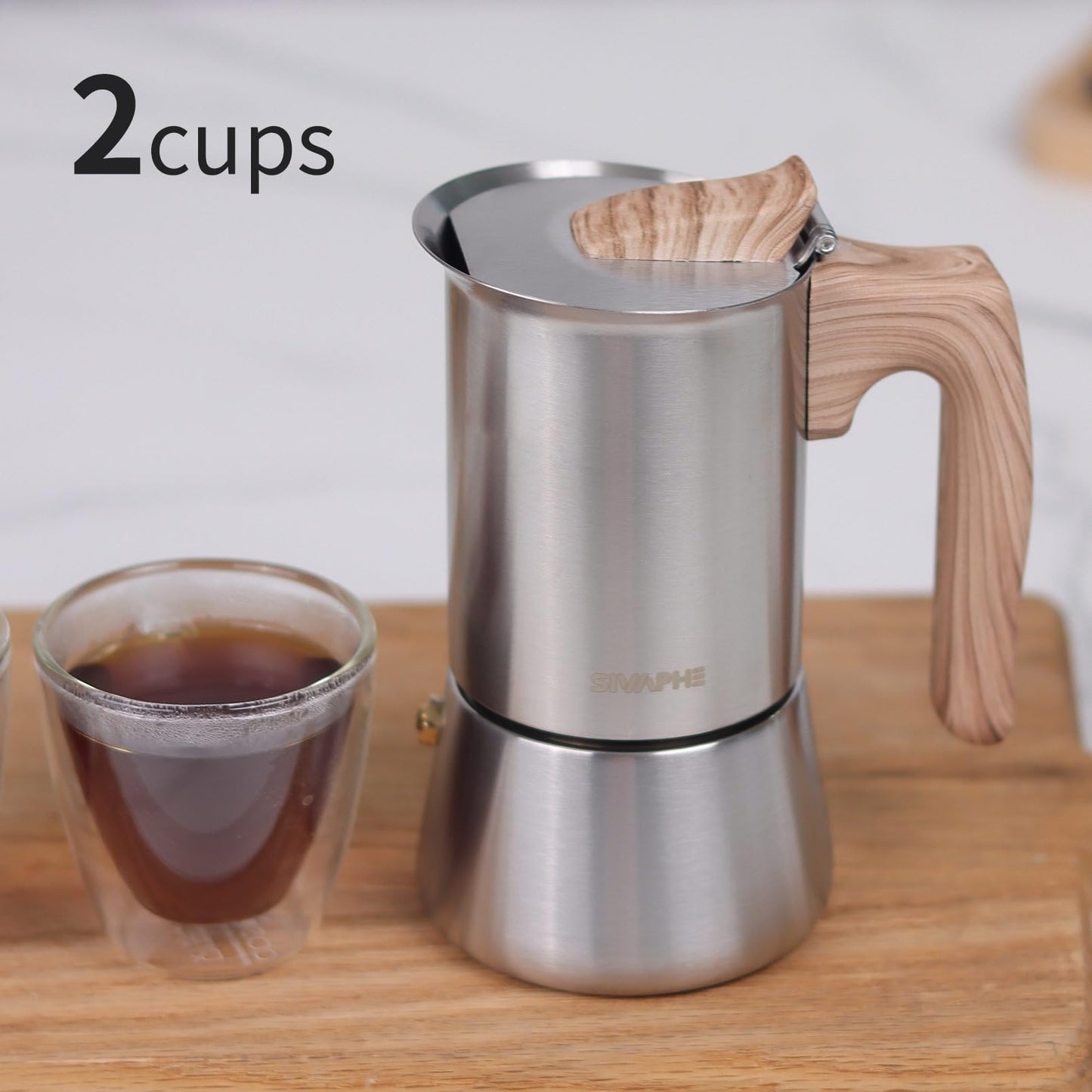 - Sivaphe Stovetop Espresso Maker 100ml | Induction Hob Italian Coffee Percolator Maker -