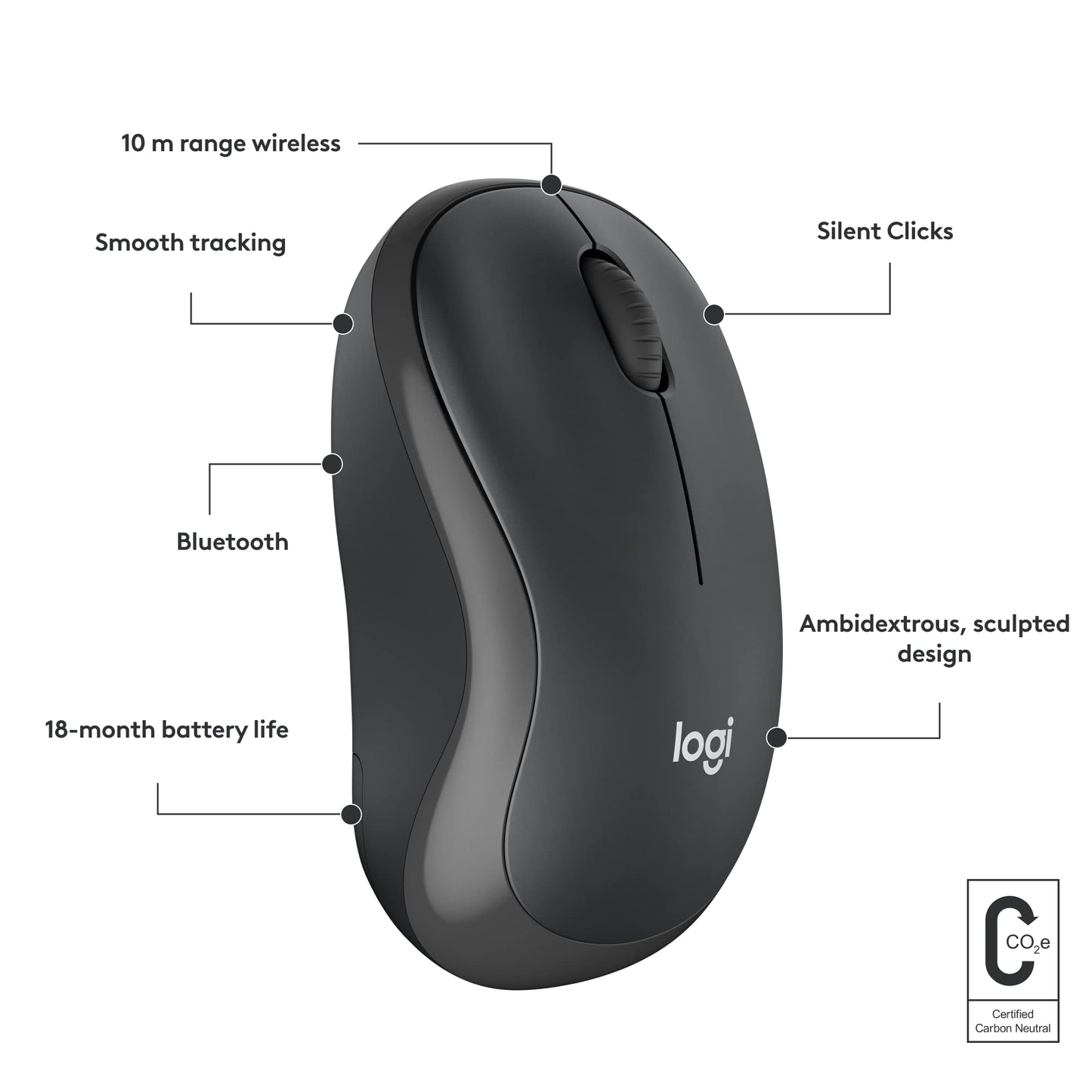 - Logitech M240 Silent Bluetooth Mouse | Wireless | Compact | Portable | Smooth Tracking -