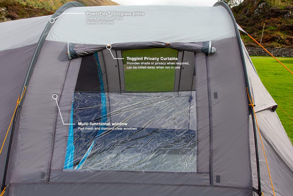 - Vango Lulworth Tent For 6 Person For Camping & Hiking Vivid Grey, Size 500 -