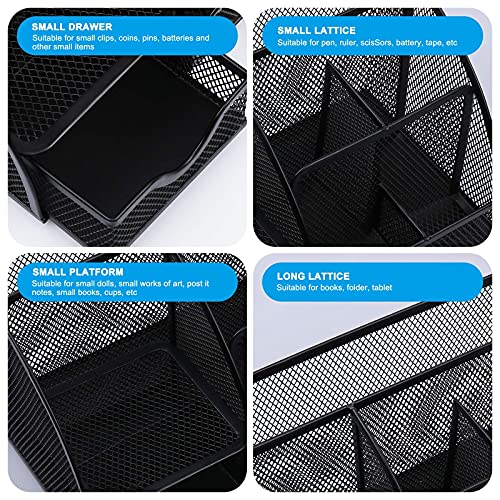 - OKPOW Mesh Desk Organiser | Multi-Use Desk Tidy | Pen Holder -