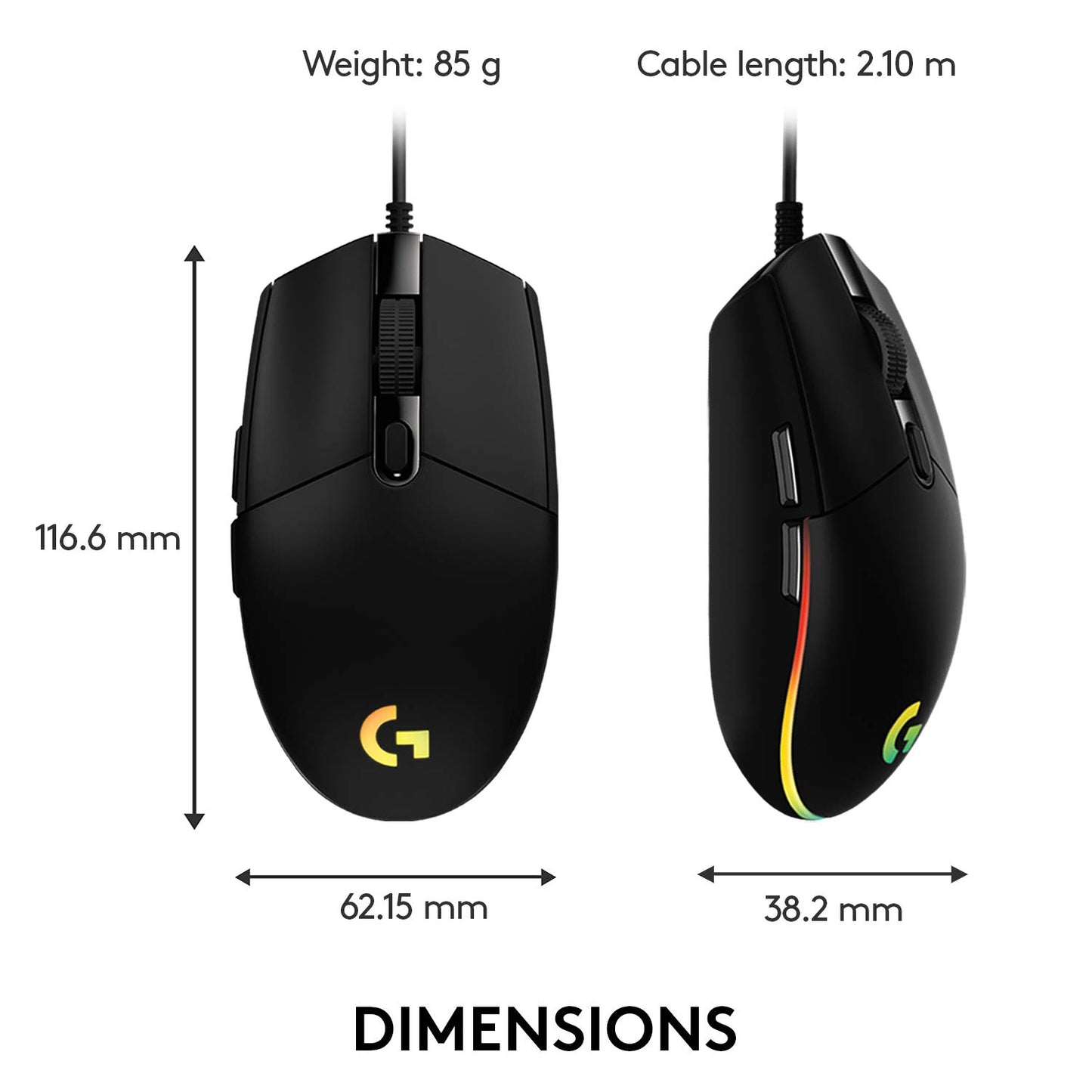- Logitech G203 LIGHTSYNC Gaming Mouse | Customizable RGB Lighting | 6 Programmable Buttons -