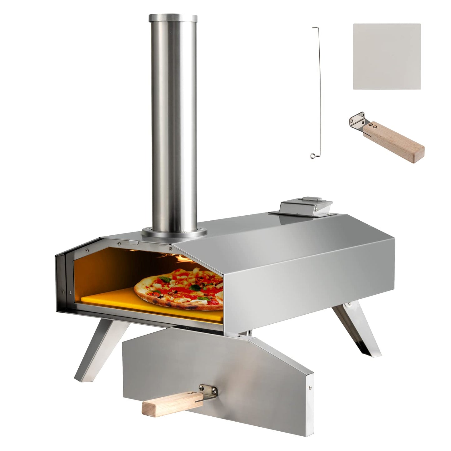 - TANGZON 12” Outdoor Pizza Oven | Multi-Fuel Stainless Steel Pizza Maker -