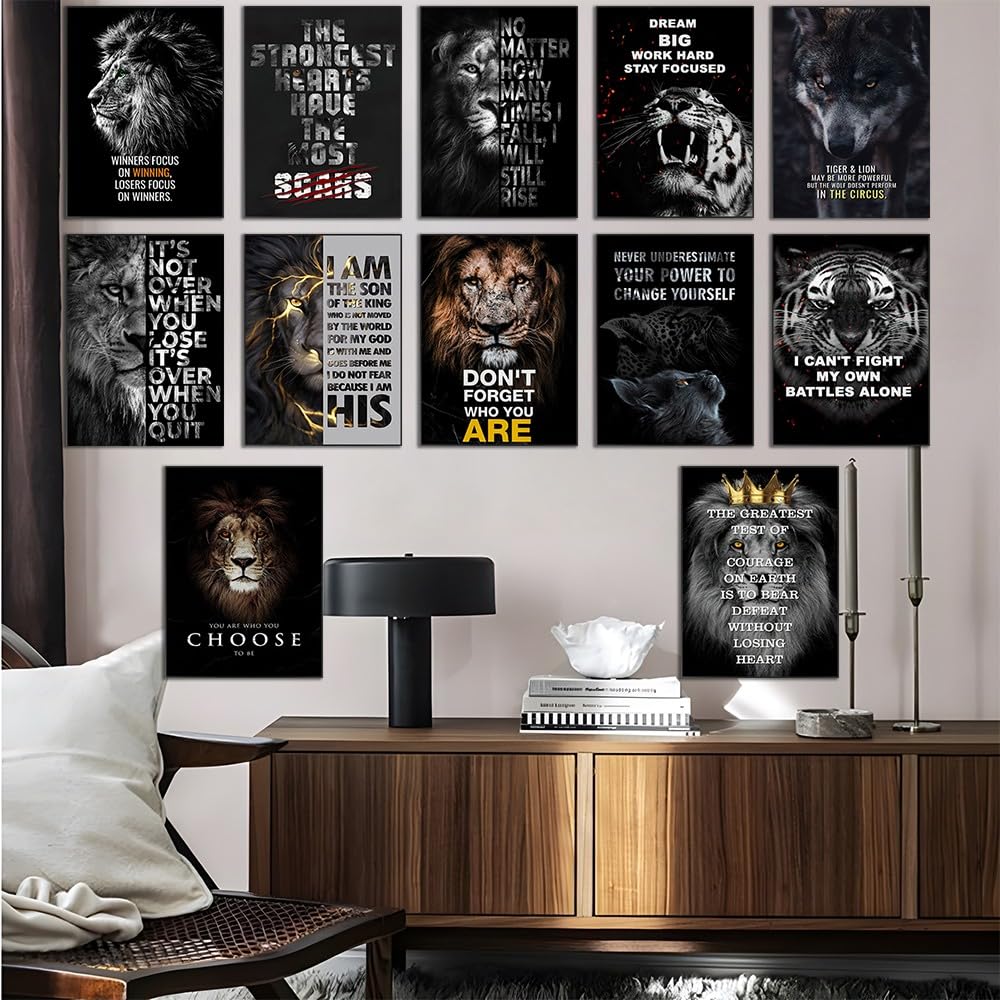 - JoOcLa Motivational Lion Wall Art Canvas | Inspirational Poster Decor -