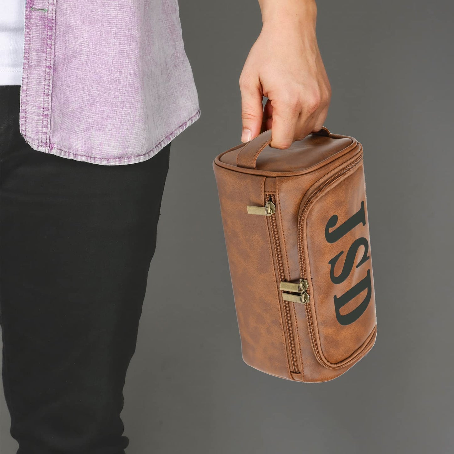 - Personalized Leather Toiletry Bag For Men | Gift For Him -