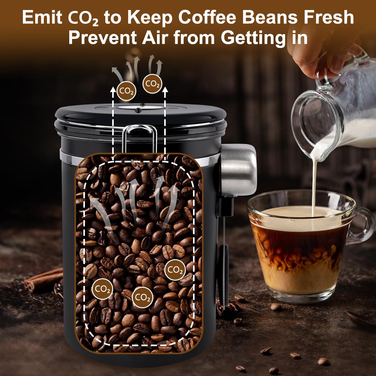 - FACIACC Airtight Coffee Canister | 1800ML Stainless Steel Coffee Container with Measuring Scoop & Date Tracker Food Storage Container -