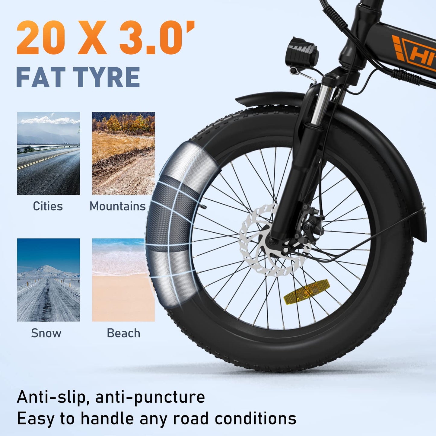 - HITWAY Electric Bike for Adults | 20"*3.0 Fat Tire E-Bike | 250W Electric Bicycle | Folding Electric Bike | 36V/12Ah Removable Battery -