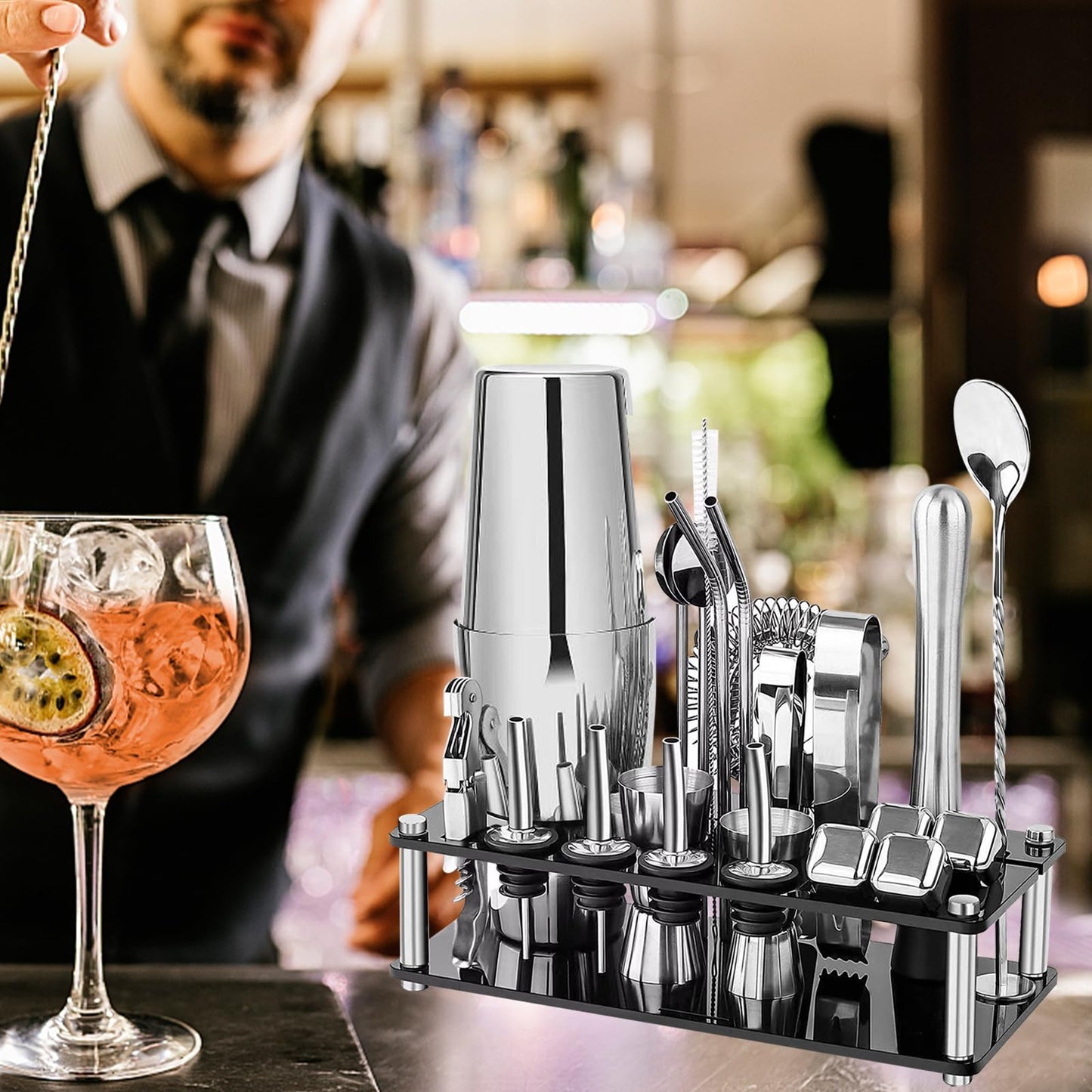 - Gabrella Cocktail Shakers Set | 23PCS Cocktail Set | Cocktail Making Kit -