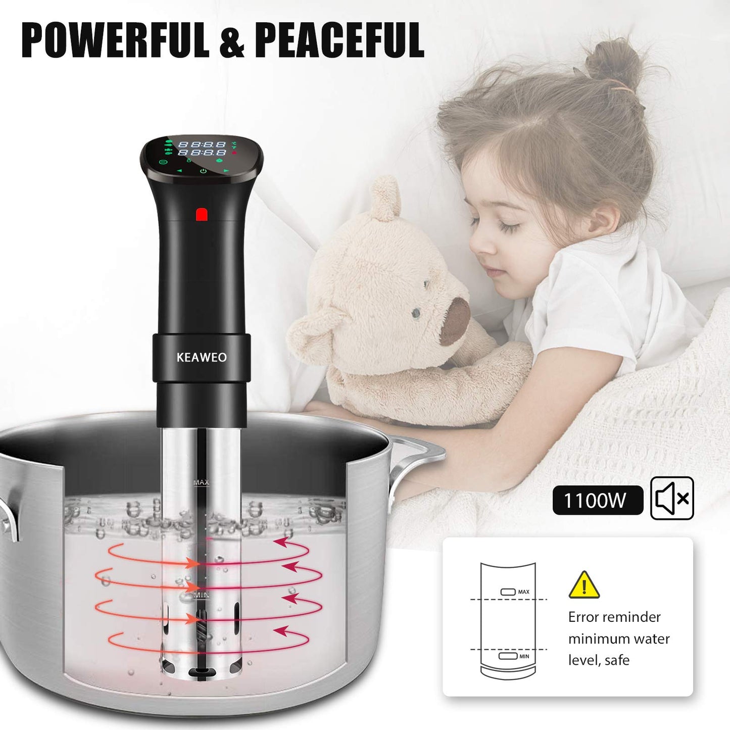 - KEAWEO Sous Vide Machine | Timer Control, Fast Heating, Stainless Steel, Quiet, Sou Vide Cooker -