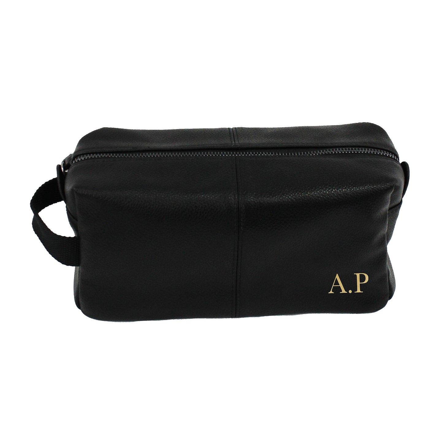 - eBuyGB Personalised Men's Leather Look Wash Bag | Initials -