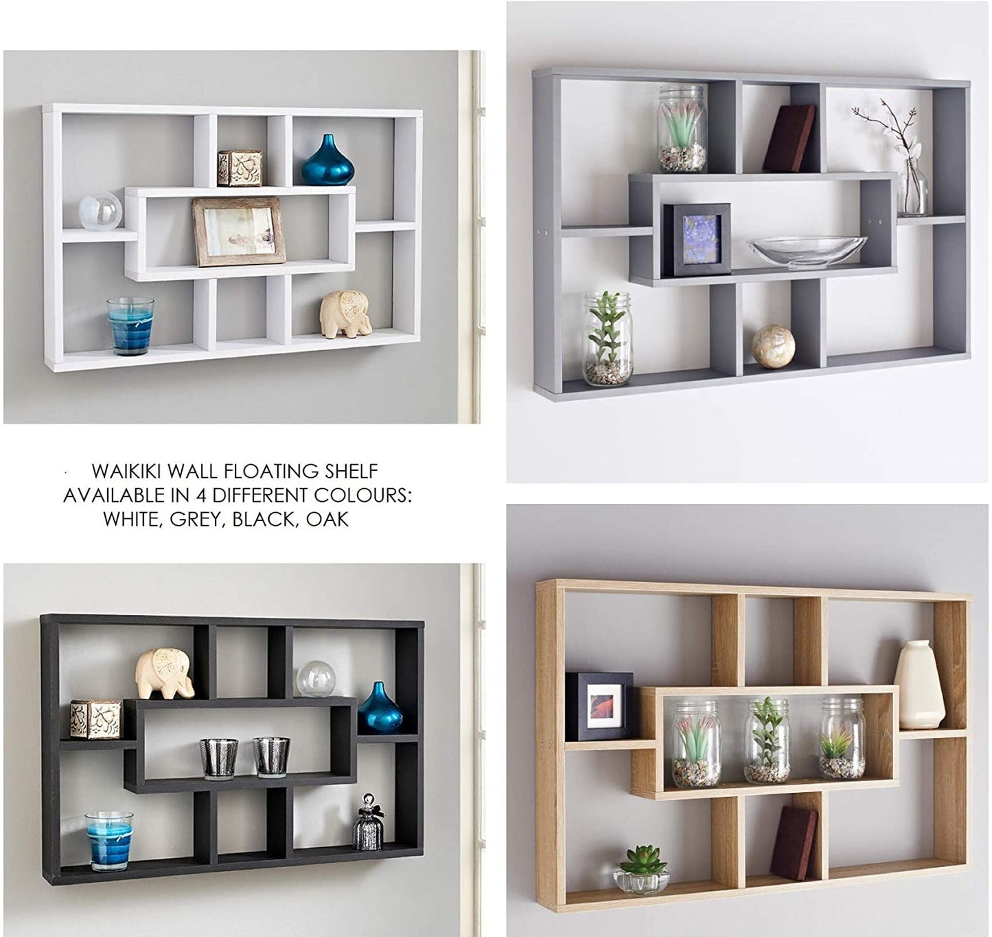 - Homme Concept | White Floating Display Shelves | Storage Shelf Organiser -