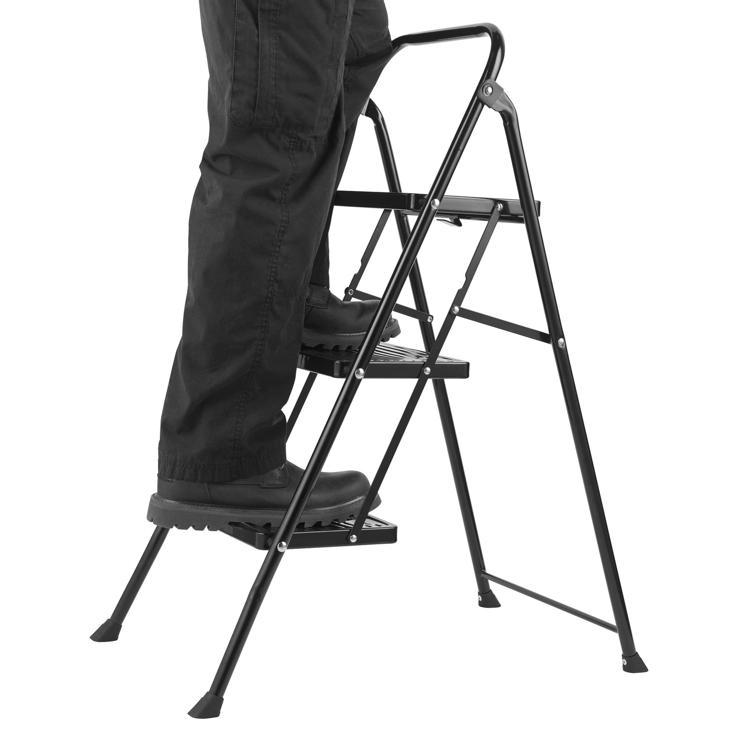 - Kleeneze KL068514BLKFEU7 3 Step Ladder | Lightweight Folding Stepladder for DIY -