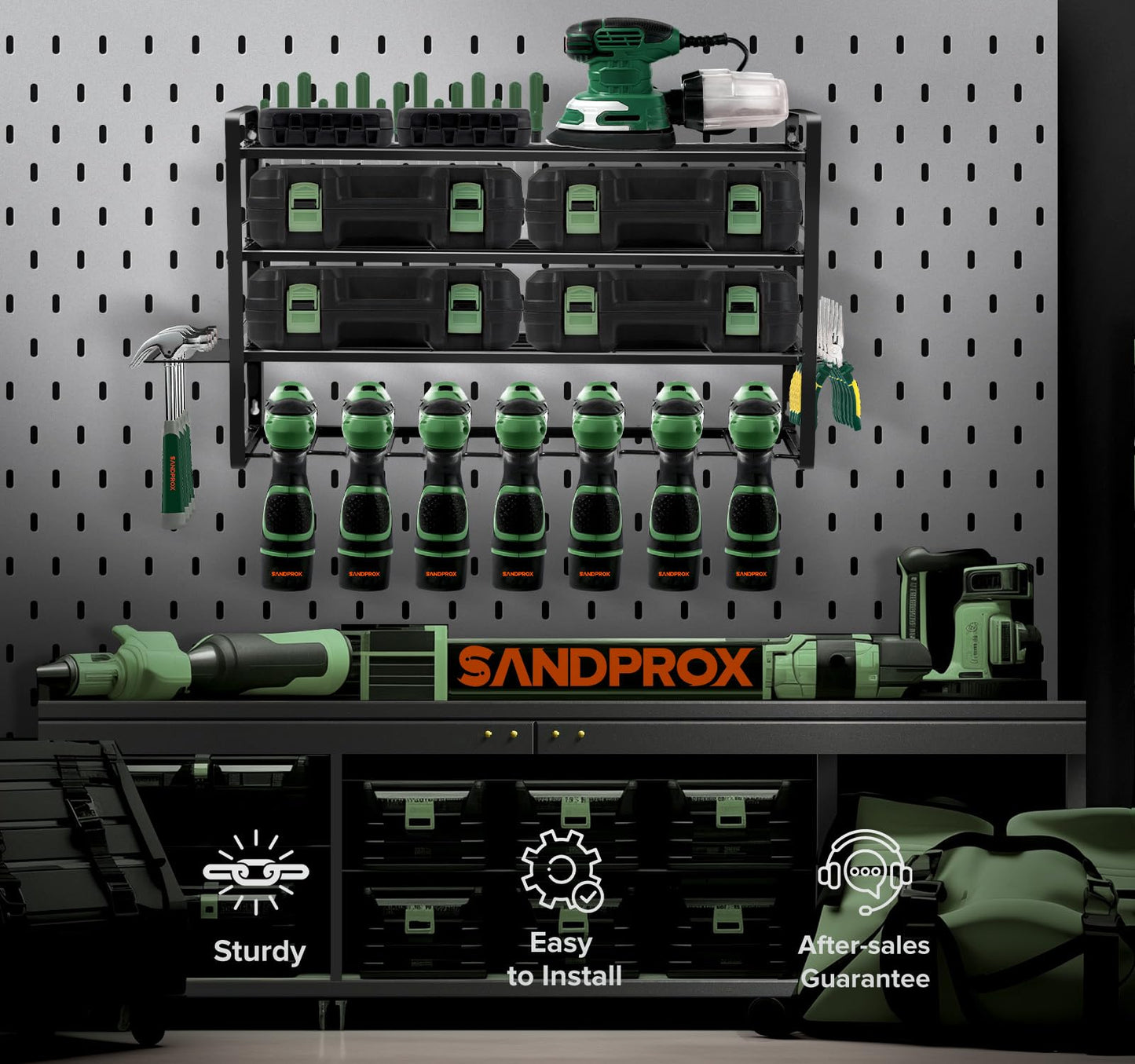 - SANDPROX Power Tool Storage Wall Mount | Heavy Duty Drill Holder -