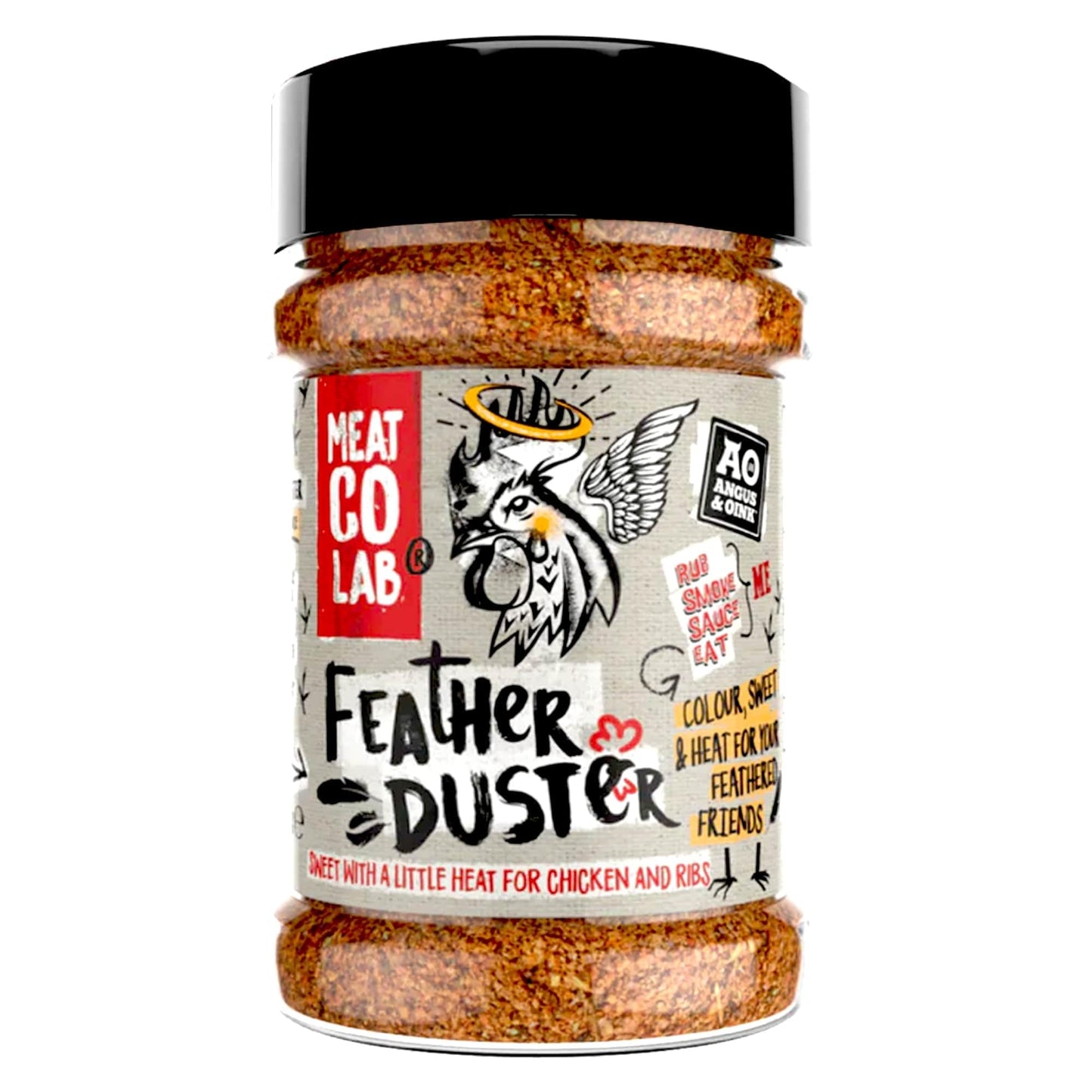 Angus & Oink | Feather Duster Chicken BBQ Rub | Orange, Paprika, Chipotle and Lemon Pepper Seasoning, Perfect For Chicken | Gluten-Free, Vegan Friendly | 200g