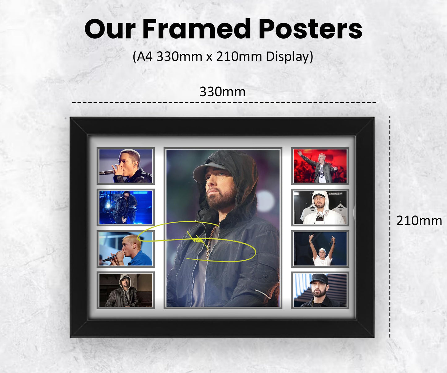 - Eminem Autograph Poster Print | Limited Edition Collage Of The Music Legend -