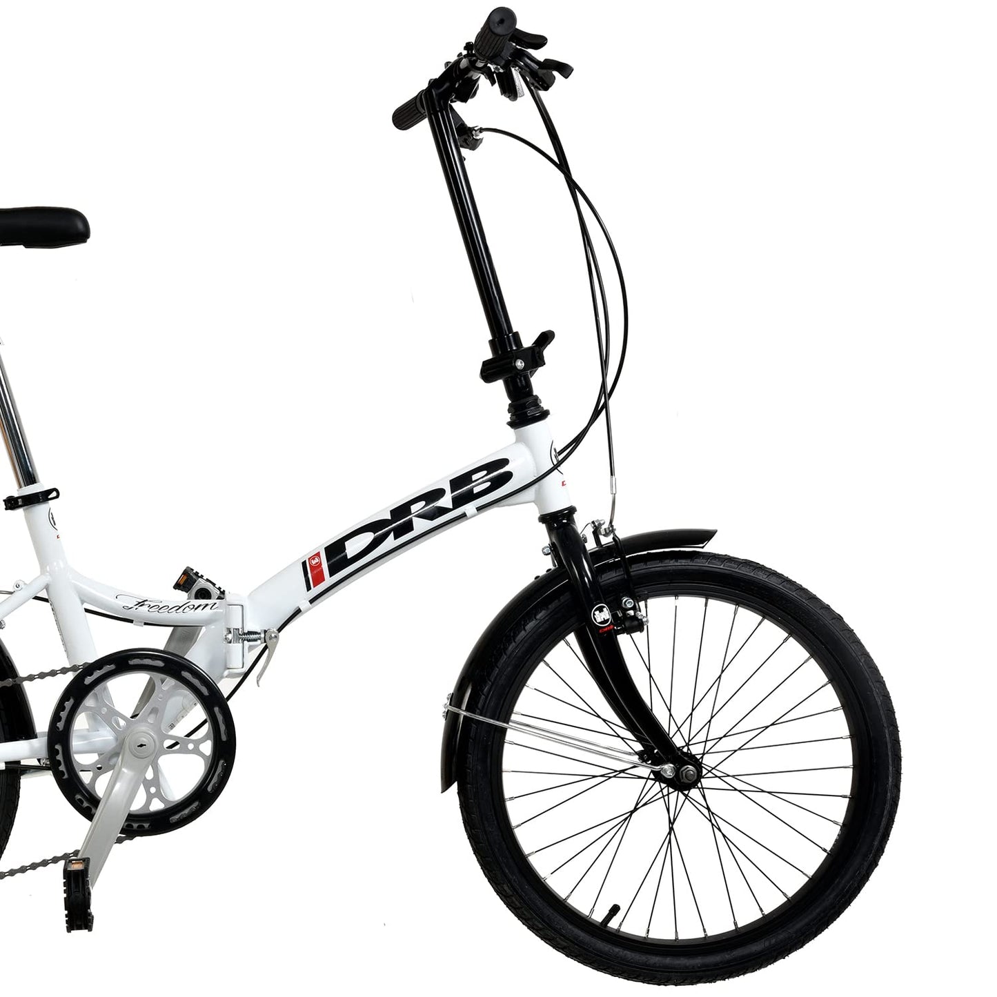 Dallingridge Freedom Folding Commuter Bicycle, 20" Wheel, 6 Speed - White/Black