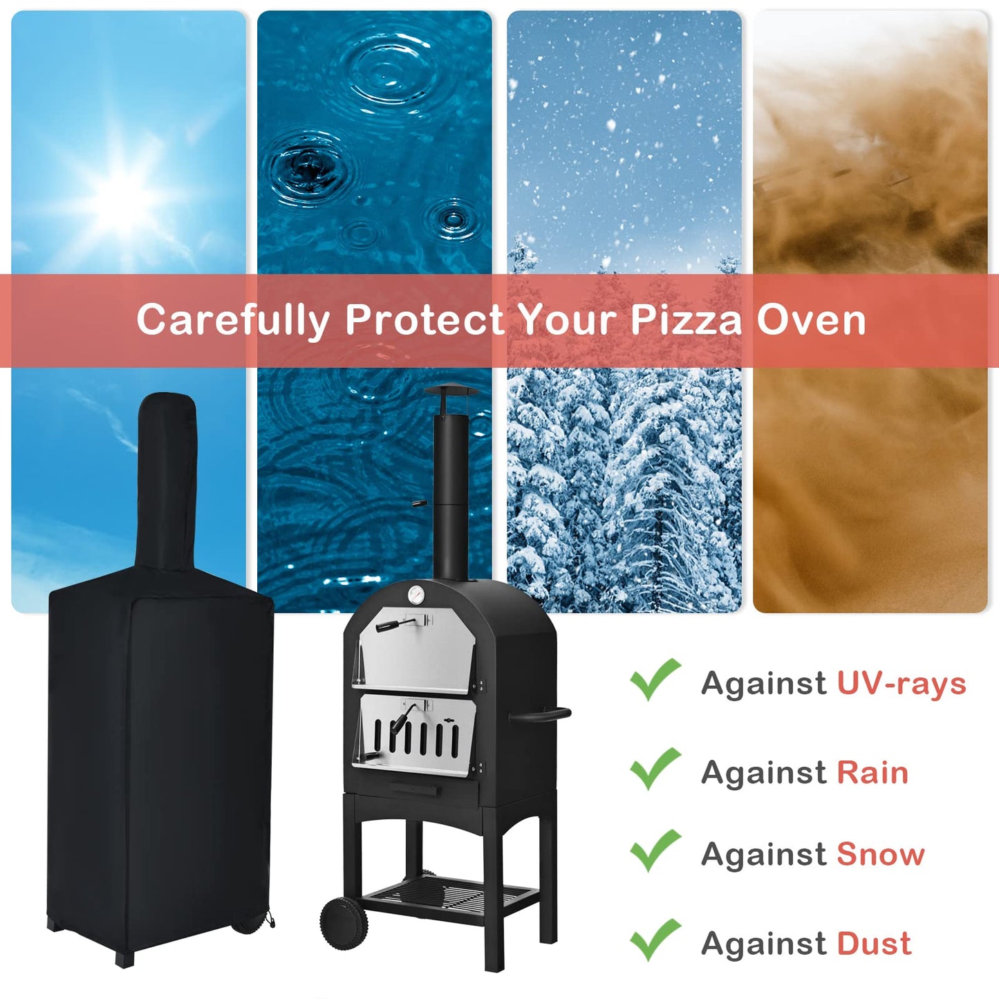 - TANGZON Outdoor Pizza Oven | Wood-fired Pizza Maker | Pizza Stone | Waterproof Cover -