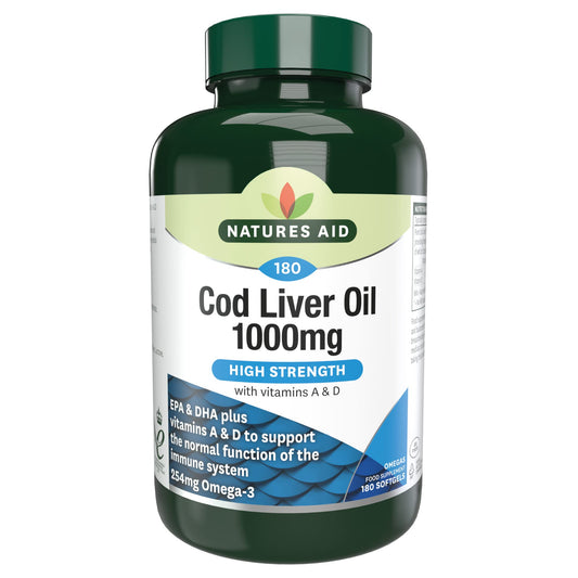 - Natures Aid Cod Liver Oil | With Vitamins A and D for Normal Function of the Immune System -