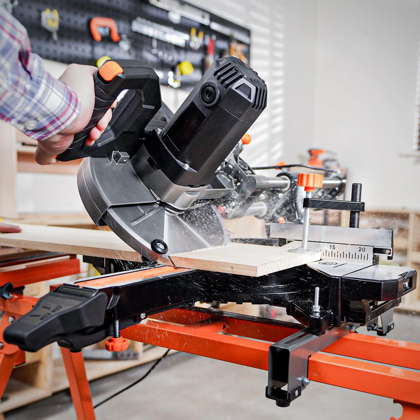 - DOVAMAN 340mm Sliding Mitre Saw | 255mm Multi-Material Cutting w/ 3 x TCT Blades | Dual-Handed Operation | 45° Bevel Cutting w/Laser | 5000/3200RPM | 2000W Power Mitre Saw -
