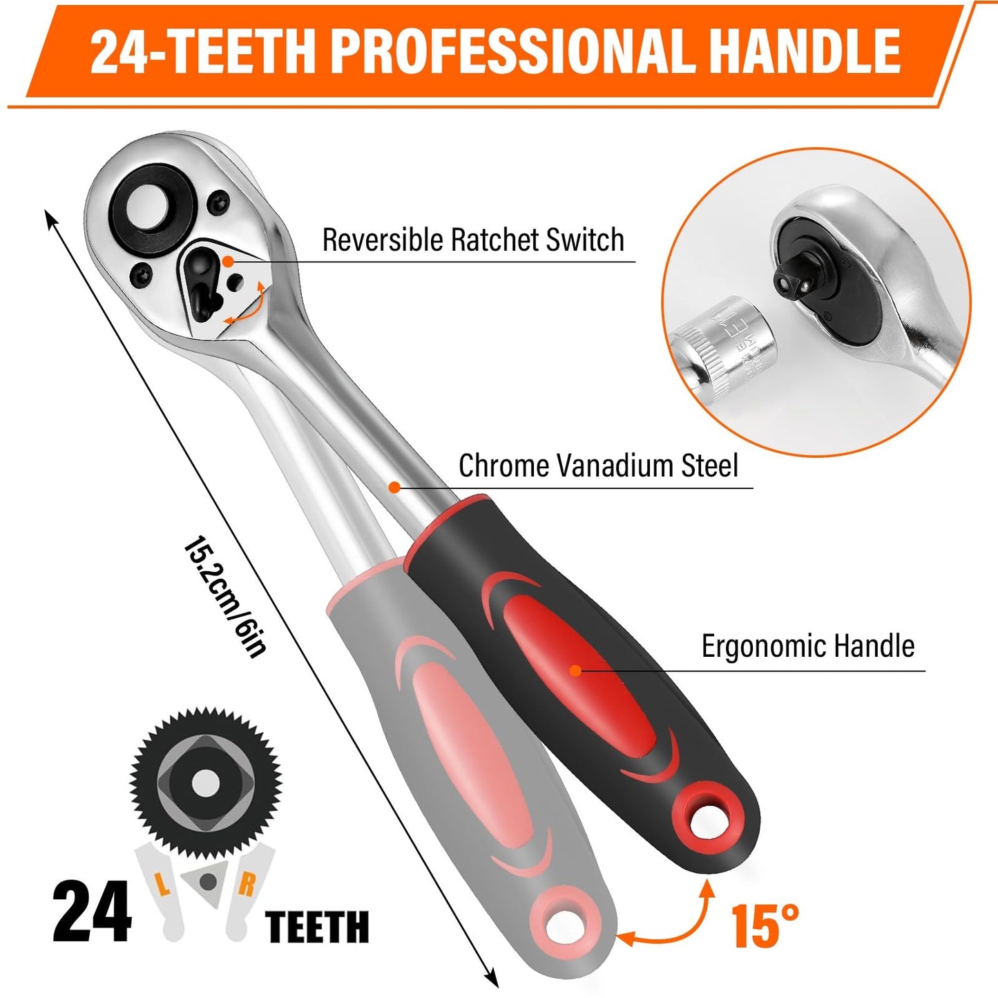 - Takezuaa 46 Pieces Socket Wrench Set | Drive Ratchet Wrench Bits & Driver -