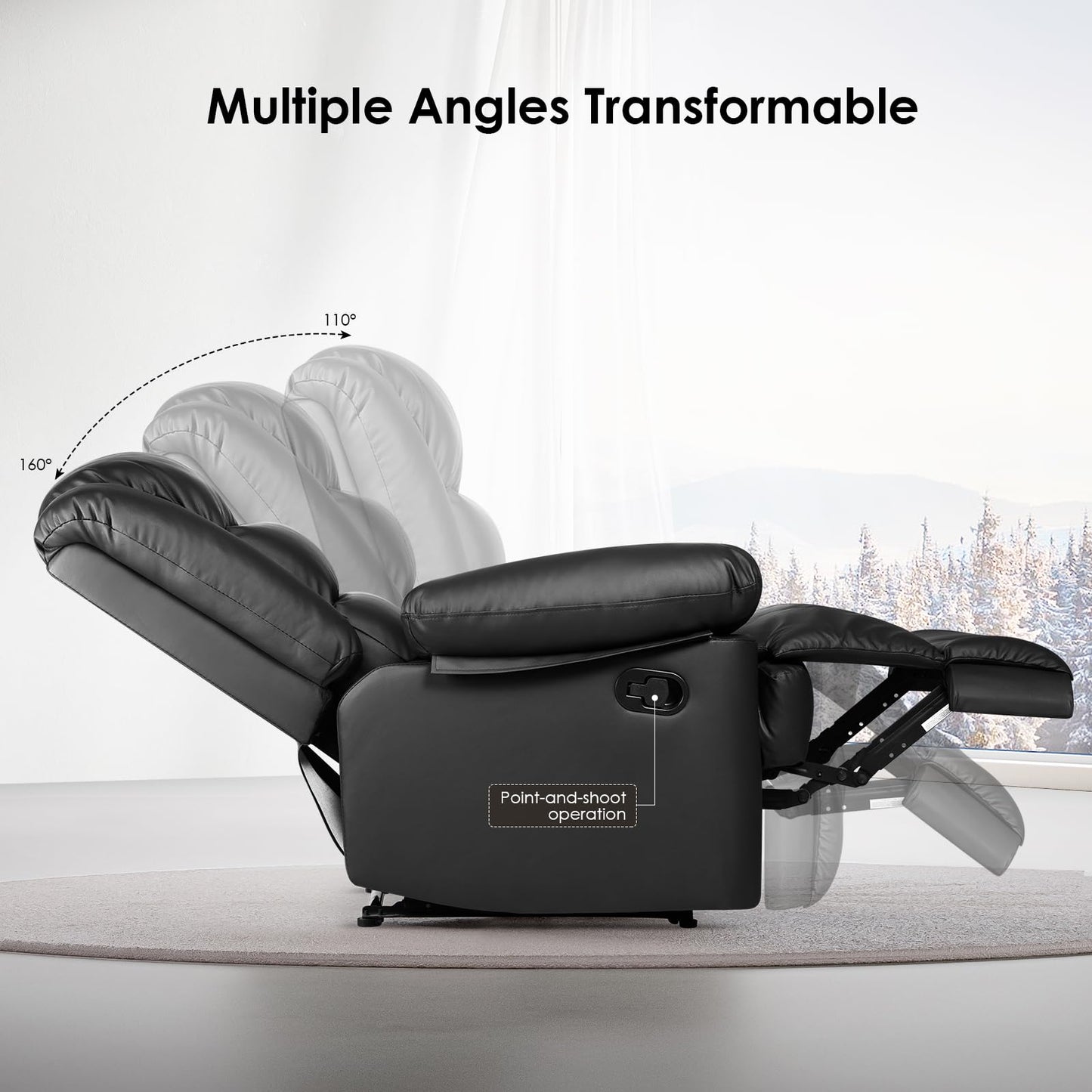 - innotic Recliner Armchair | Manual Reclining Sofa | Padded Seat and Backrest -