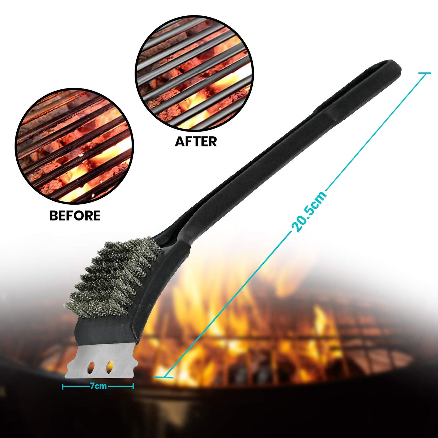 - Invero® BBQ Barbecue Oven Grill Kitchen Metal Wire Cleaning Brush -