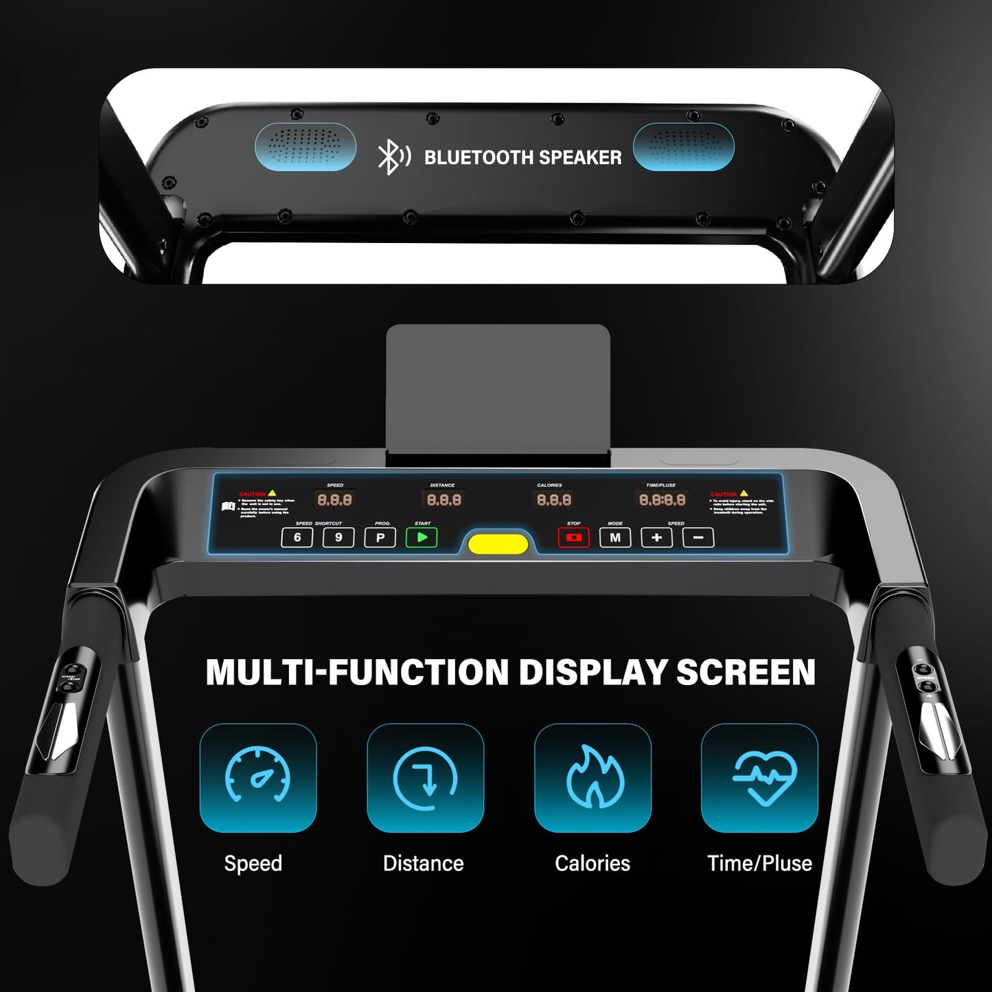 - Motorised Folding Treadmill | 2.0HP Treadmill | Widened Shock Absorption -