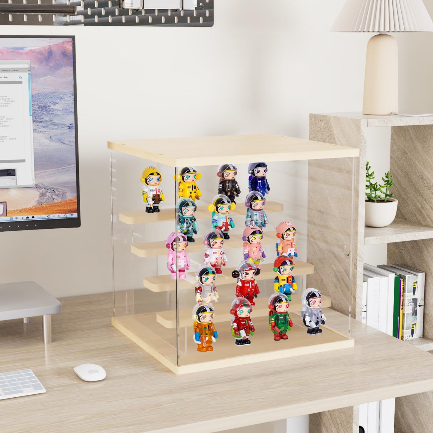 - Nynelly 5-Tier Collectables Display Case | Display Box Display Stand with Door | For Collectibles -