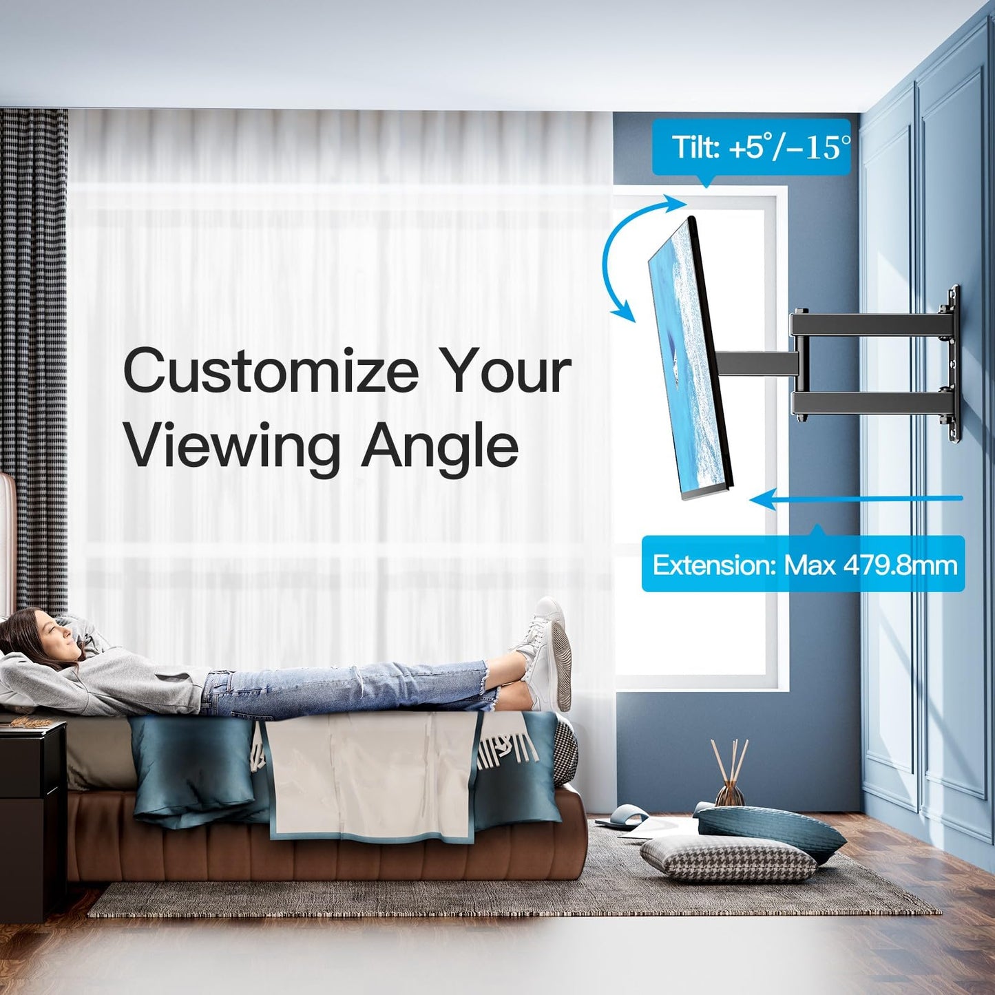 - PERLESMITH TV Wall Mount | Swivel & Tilt | Extends Heavy Duty TV Wall Bracket for 26-60 inch Plasma & Curved TV | 35kg Max -