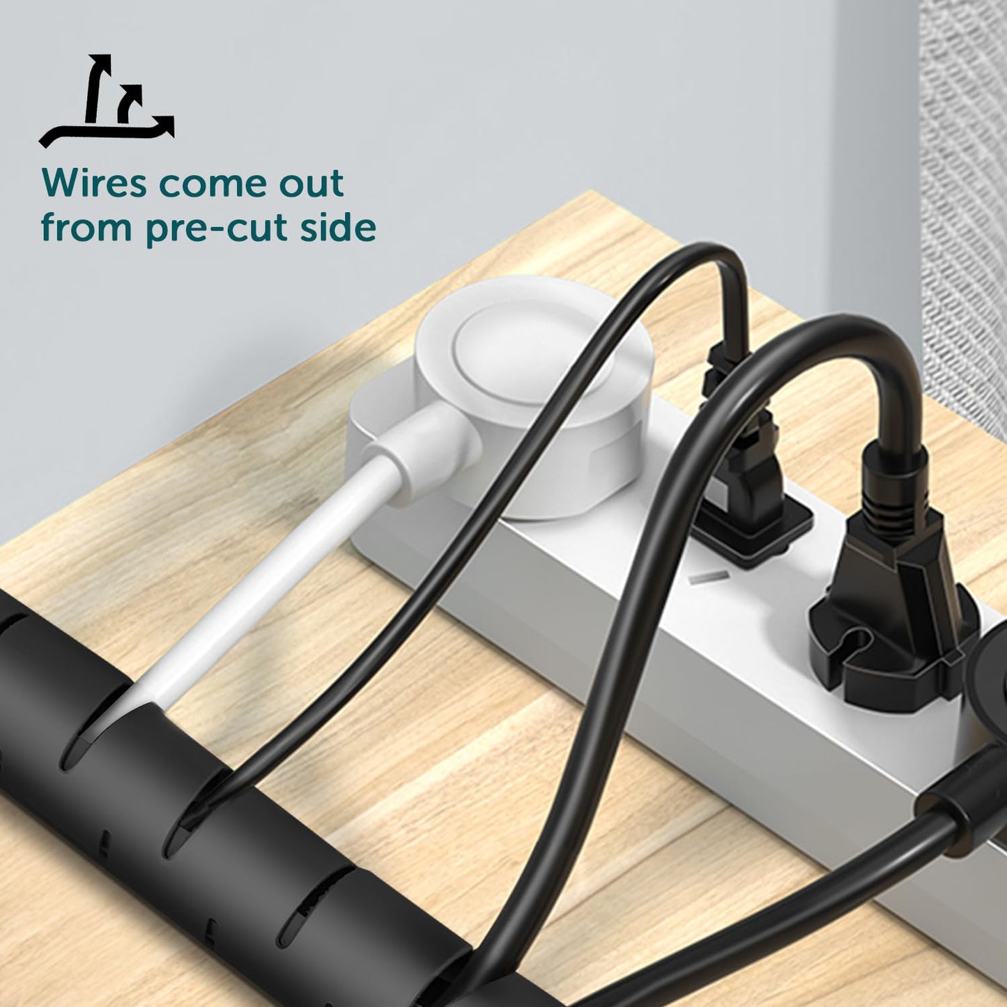 - Shinfly Cable Management Sleeve | 3m/9.8ft | Wire Sleeve with 20pcs Zip Ties | 5 Adhesive Cable Clips | Wire Organizer for TV PC & Home | Black -
