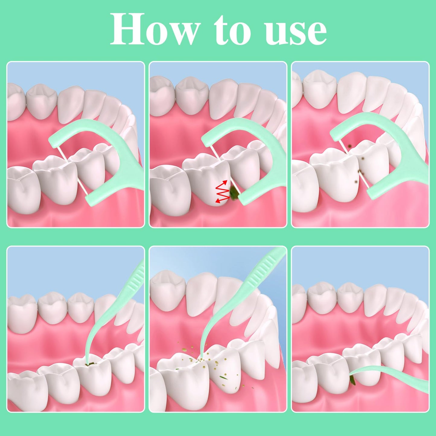 200 Pcs Dental Floss, Floss Sticks Dental Disposable Floss Picks 2 in 1 Dental Floss Toothpick Portable Dental Floss Stick for Teeth Cleaning