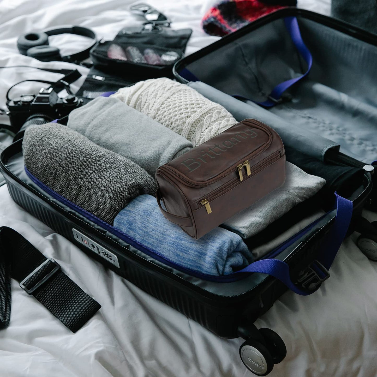 - Personalized Leather Toiletry Bag For Men | Gift For Him -