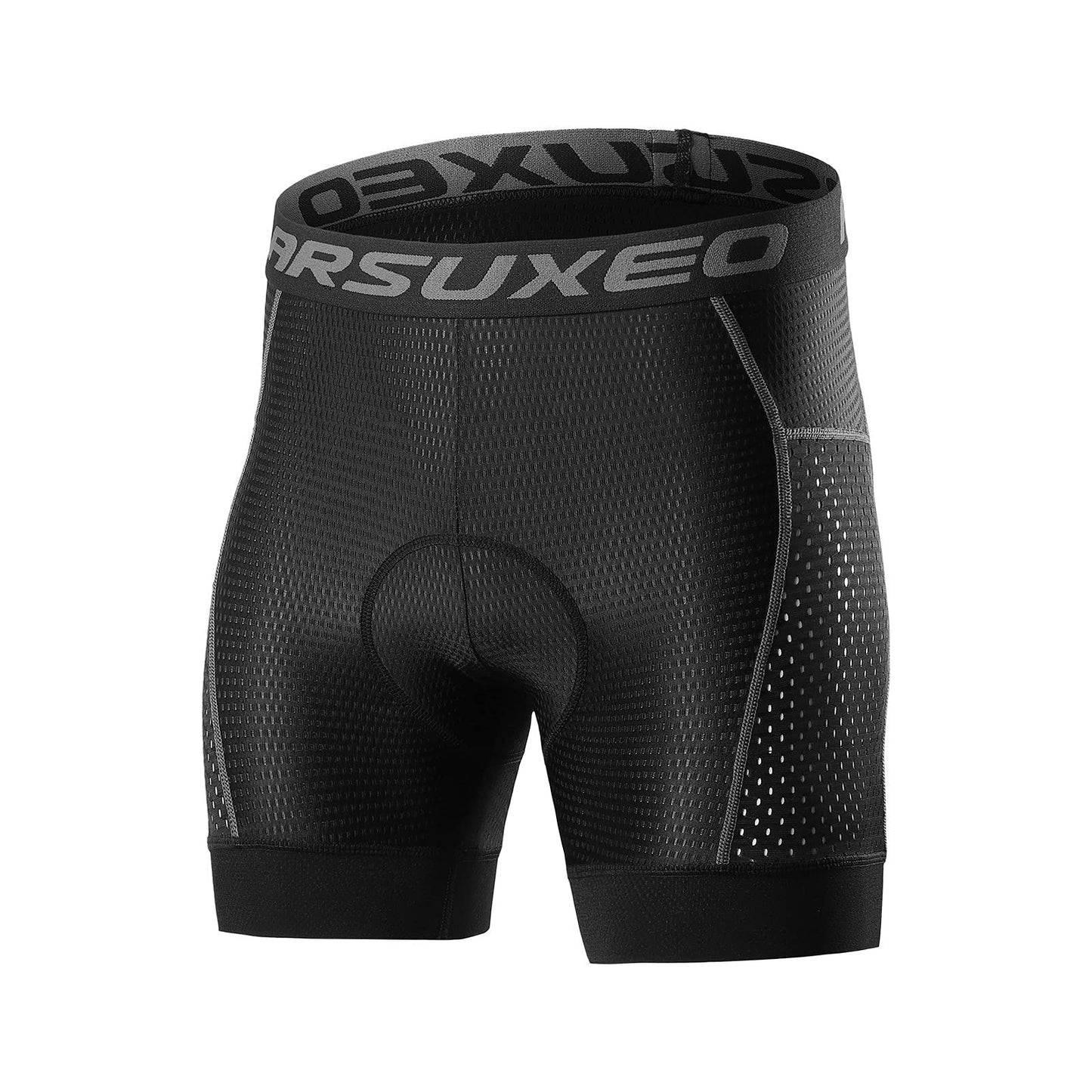 ARSUXEO Mens Cycling Shorts 5D Gel Padded Mountain Bike Undershorts for Men Cycle Liner U06 Grey M