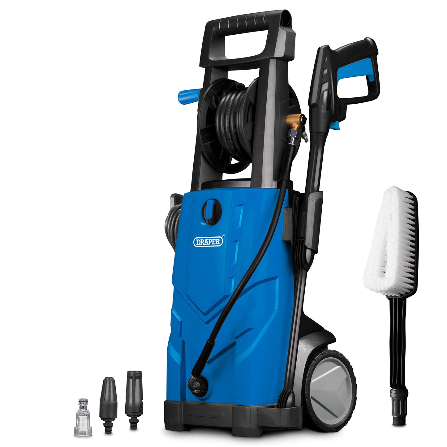 - Draper 165Bar Electric High Powered Pressure Washer | 2393Psi Jet Wash | 2200W Power Washer | Home Car Driveway and Patio Cleaning | 6m Hose Length | Accessories Included | 98677 -
