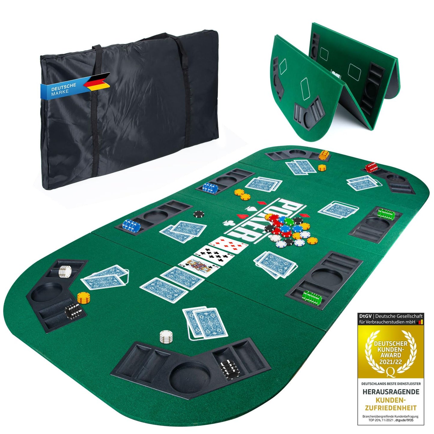 - GOODS+GADGETS XXL Poker Table Rest | 160 x 80 cm Foldable Poker Mat -