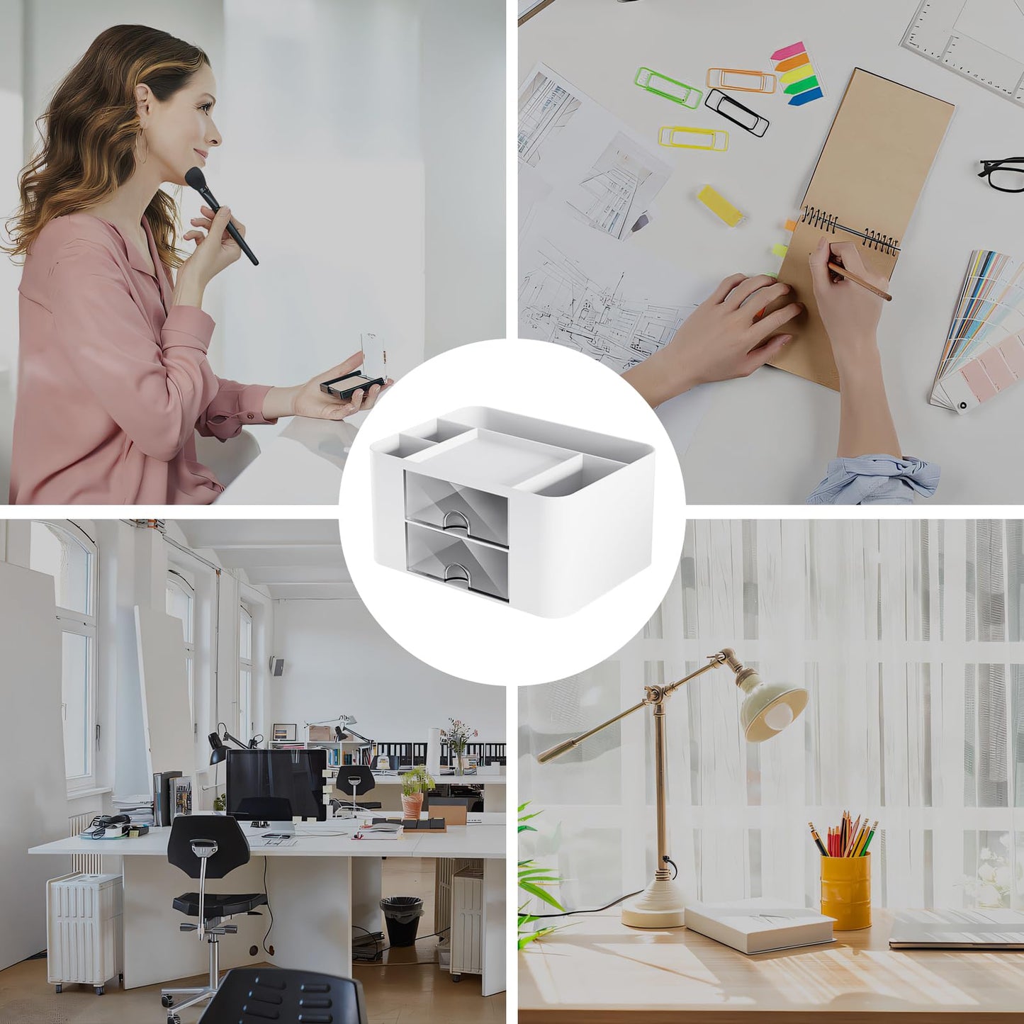 - Senders Desk Organiser | 2 Drawers | Desk Tidy Organiser | Pen Holder -